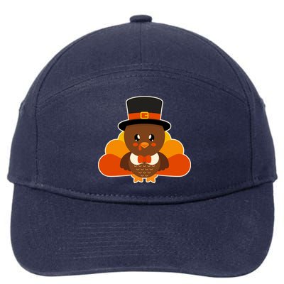 Cute Thanksgiving Turkey Little Boy 7-Panel Snapback Hat