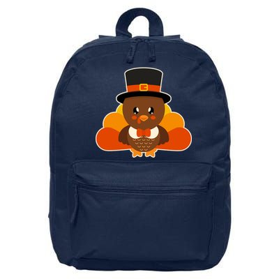 Cute Thanksgiving Turkey Little Boy 16 in Basic Backpack