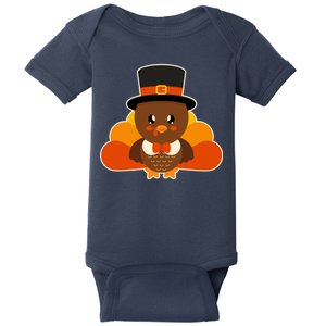 Cute Thanksgiving Turkey Little Boy Baby Bodysuit