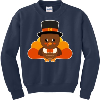 Cute Thanksgiving Turkey Little Boy Kids Sweatshirt