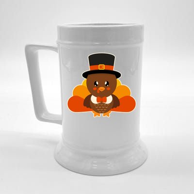 Cute Thanksgiving Turkey Little Boy Beer Stein