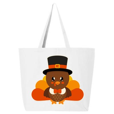 Cute Thanksgiving Turkey Little Boy 25L Jumbo Tote