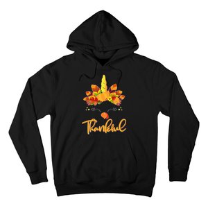 Cute Thanksgiving Unicorn Thankful Turkey Hoodie