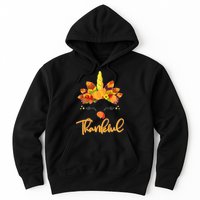 Cute Thanksgiving Unicorn Thankful Turkey Hoodie