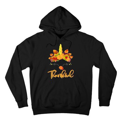 Cute Thanksgiving Unicorn Thankful Turkey Hoodie