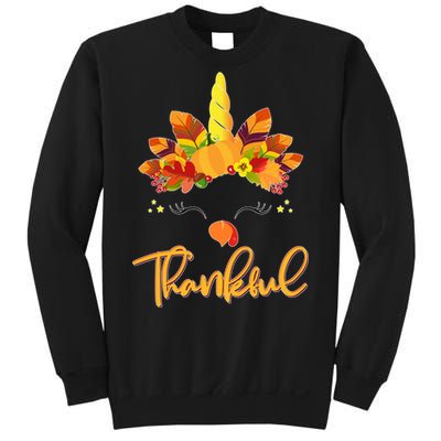 Cute Thanksgiving Unicorn Thankful Turkey Sweatshirt