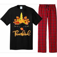 Cute Thanksgiving Unicorn Thankful Turkey Pajama Set