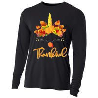 Cute Thanksgiving Unicorn Thankful Turkey Cooling Performance Long Sleeve Crew