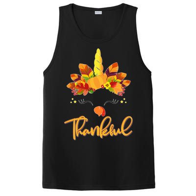 Cute Thanksgiving Unicorn Thankful Turkey PosiCharge Competitor Tank