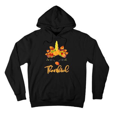 Cute Thanksgiving Unicorn Thankful Turkey Tall Hoodie