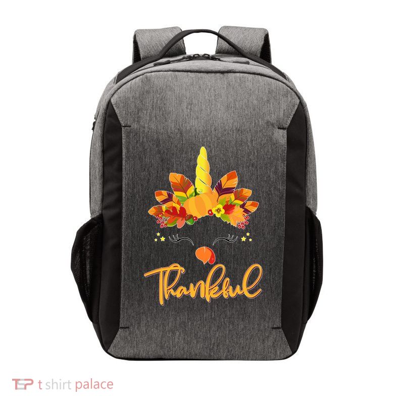 Cute Thanksgiving Unicorn Thankful Turkey Vector Backpack
