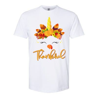 Cute Thanksgiving Unicorn Thankful Turkey Softstyle® CVC T-Shirt