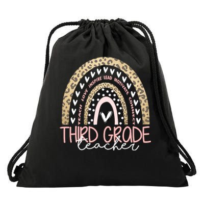 Cute Third Grade Teacher Inspiring Quote Drawstring Bag