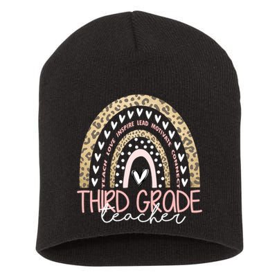 Cute Third Grade Teacher Inspiring Quote Short Acrylic Beanie