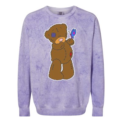 Cute Torn Teddy Bear Colorblast Crewneck Sweatshirt