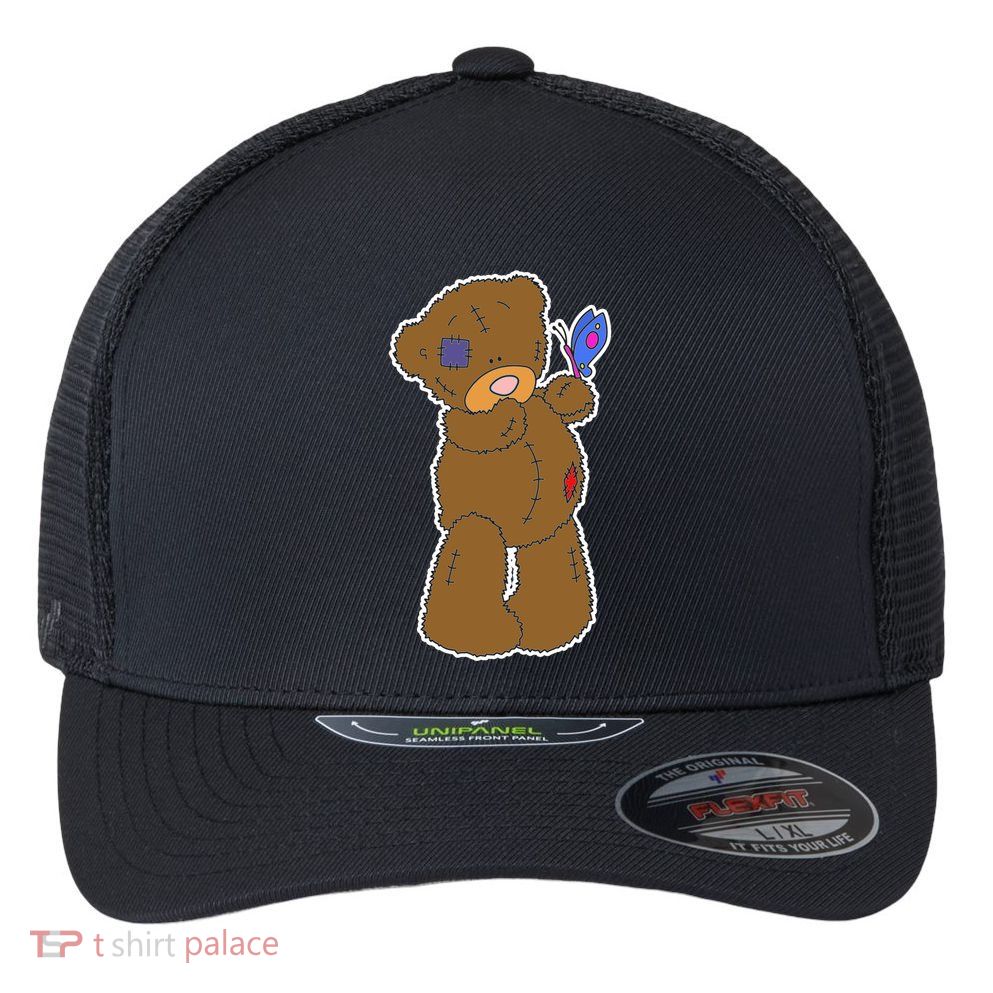Cute Torn Teddy Bear Flexfit Unipanel Trucker Cap
