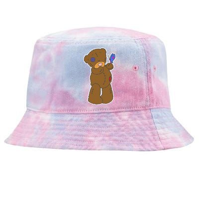 Cute Torn Teddy Bear Tie-Dyed Bucket Hat