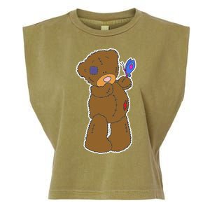 Cute Torn Teddy Bear Garment-Dyed Women's Muscle Tee