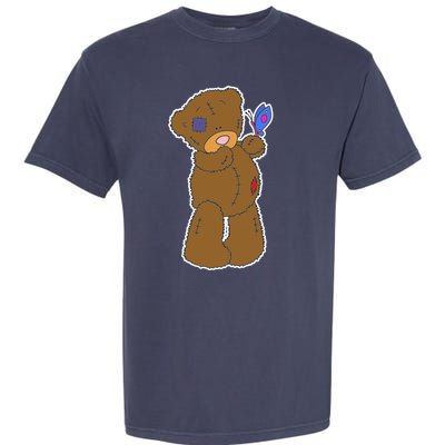 Cute Torn Teddy Bear Garment-Dyed Heavyweight T-Shirt