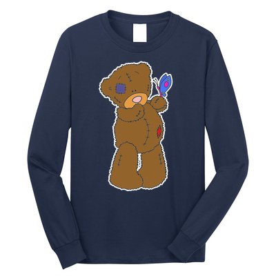 Cute Torn Teddy Bear Long Sleeve Shirt