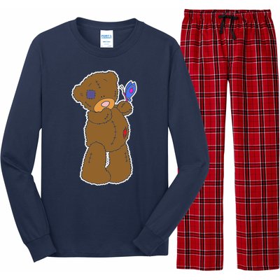 Cute Torn Teddy Bear Long Sleeve Pajama Set