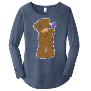 Cute Torn Teddy Bear Women's Perfect Tri Tunic Long Sleeve Shirt