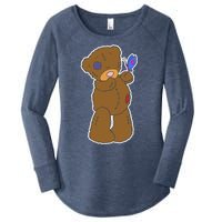 Cute Torn Teddy Bear Women's Perfect Tri Tunic Long Sleeve Shirt