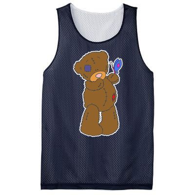 Cute Torn Teddy Bear Mesh Reversible Basketball Jersey Tank