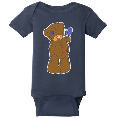 Cute Torn Teddy Bear Baby Bodysuit