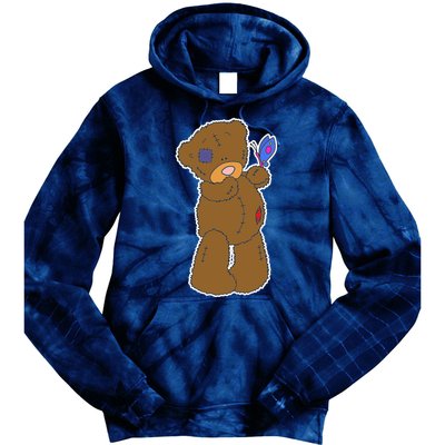 Cute Torn Teddy Bear Tie Dye Hoodie