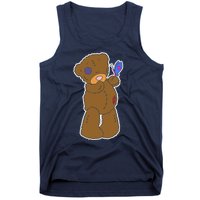 Cute Torn Teddy Bear Tank Top