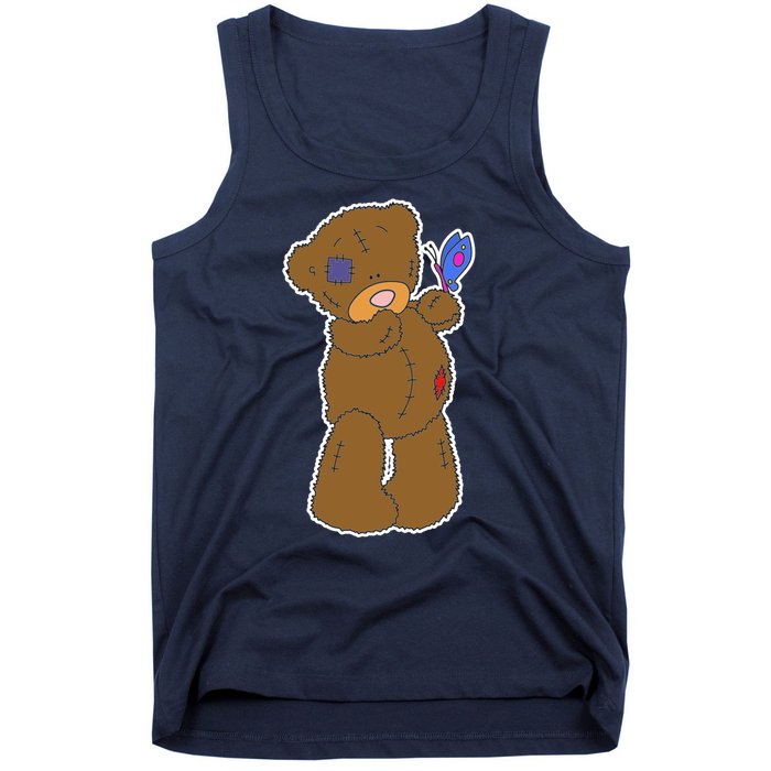 Cute Torn Teddy Bear Tank Top