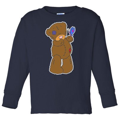 Cute Torn Teddy Bear Toddler Long Sleeve Shirt