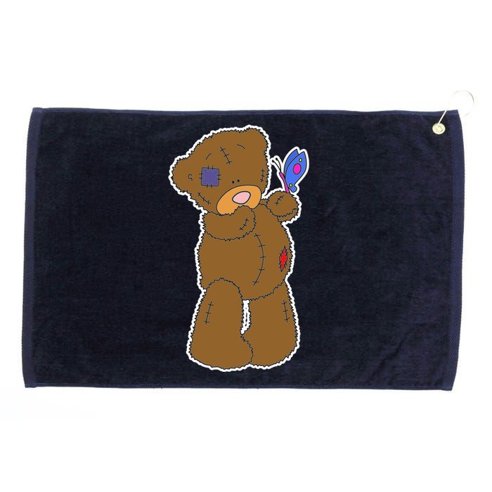 Cute Torn Teddy Bear Grommeted Golf Towel