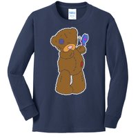 Cute Torn Teddy Bear Kids Long Sleeve Shirt