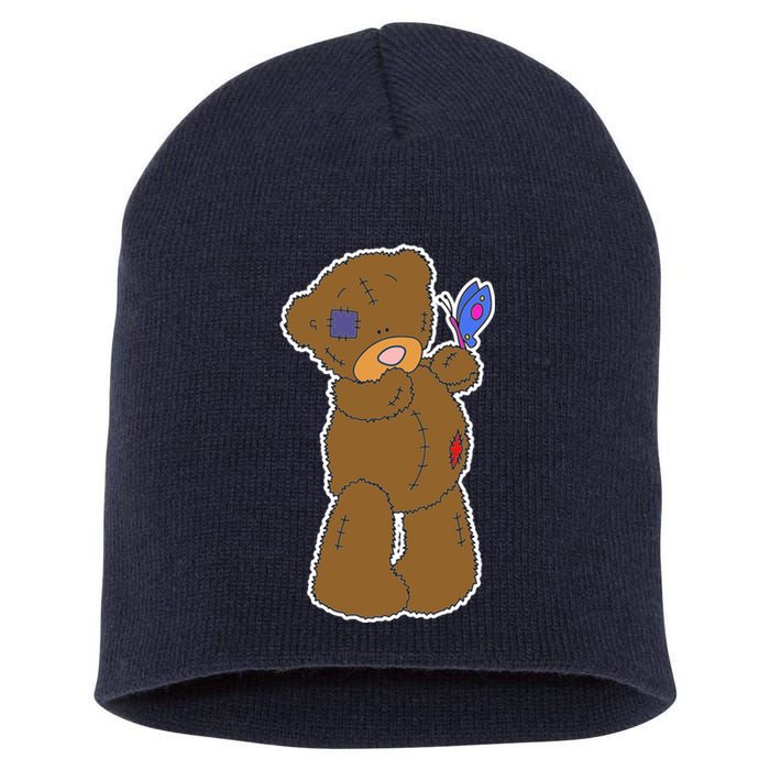 Cute Torn Teddy Bear Short Acrylic Beanie