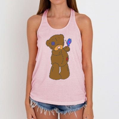 Cute Torn Teddy Bear Women's Knotted Racerback Tank