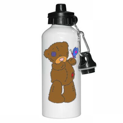 Cute Torn Teddy Bear Aluminum Water Bottle 