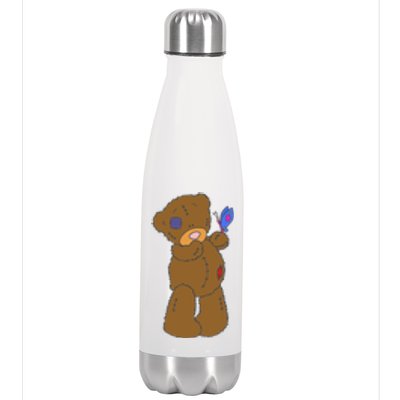 Cute Torn Teddy Bear Stainless Steel Insulated Water Bottle