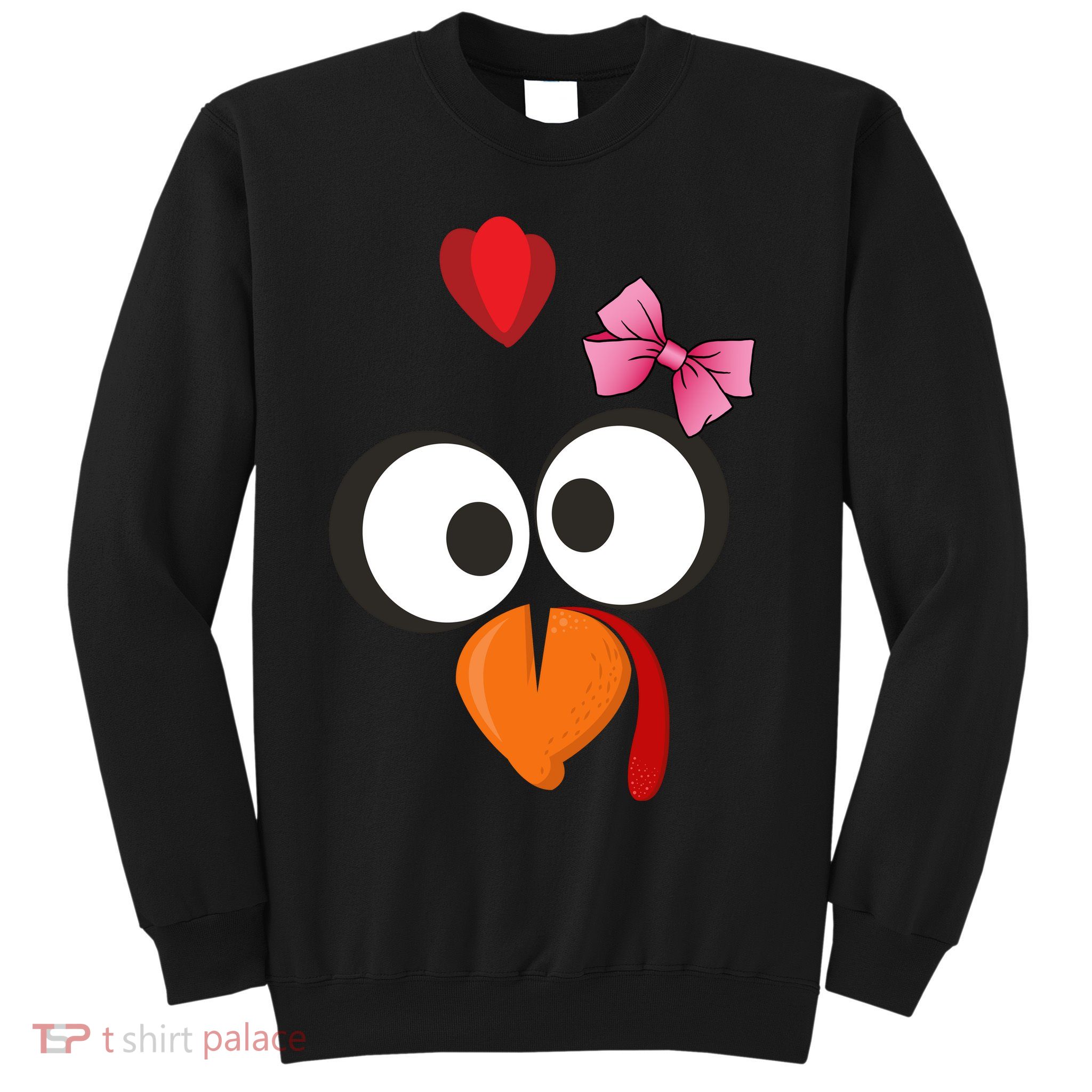 Cute Turkey Face Pink Bow Tie  Sweatshirt