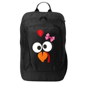 Cute Turkey Face Pink Bow Tie  City Backpack