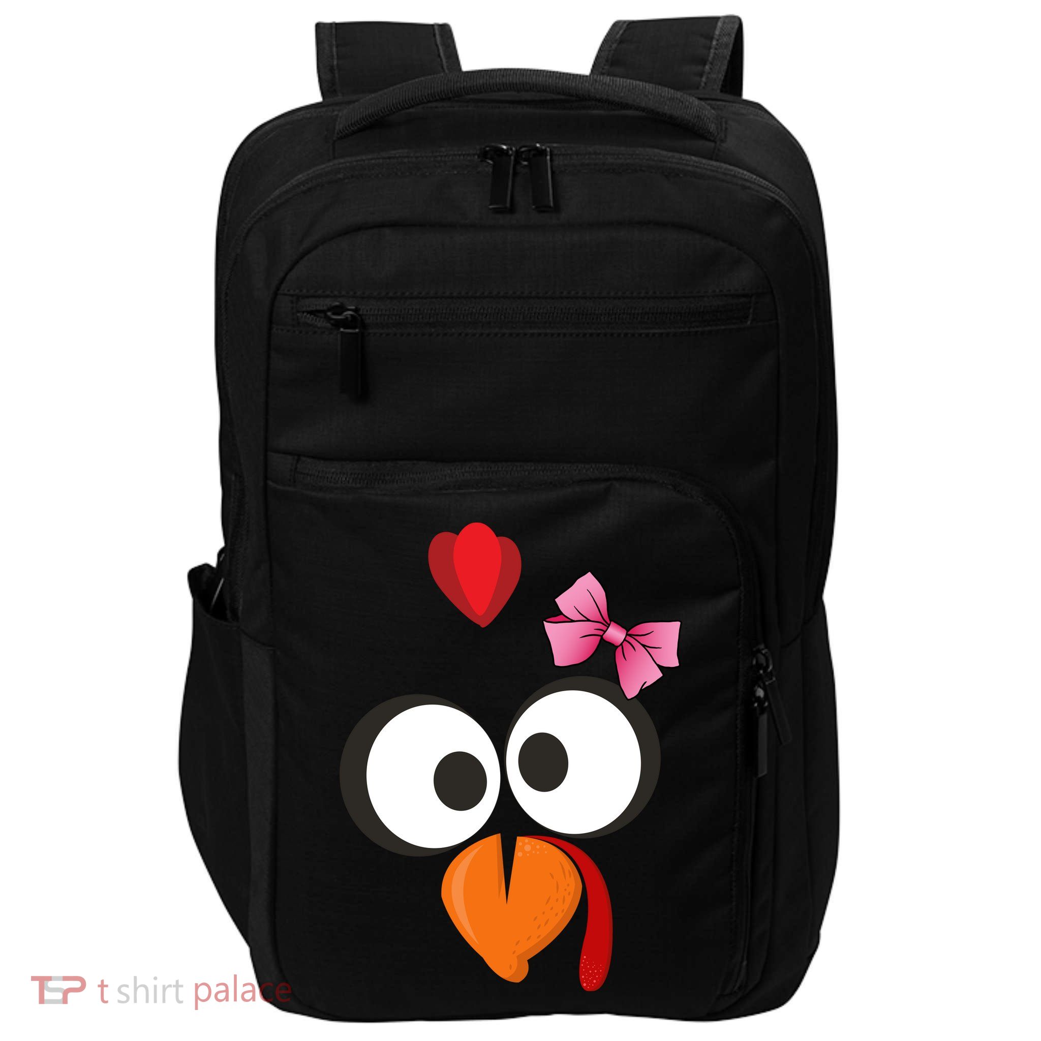 Cute Turkey Face Pink Bow Tie  Impact Tech Backpack