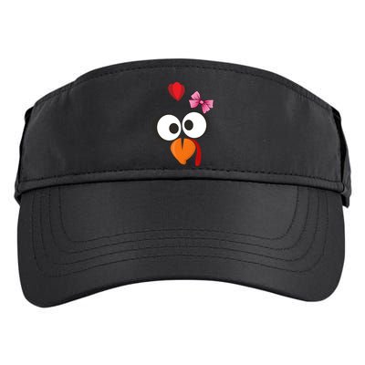 Cute Turkey Face Pink Bow Tie  Adult Drive Performance Visor