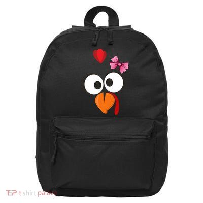 Cute Turkey Face Pink Bow Tie  16 in Basic Backpack