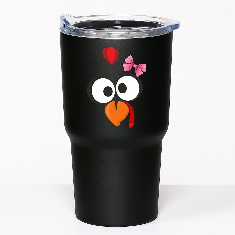 Cute Turkey Face Pink Bow Tie  Tumbler