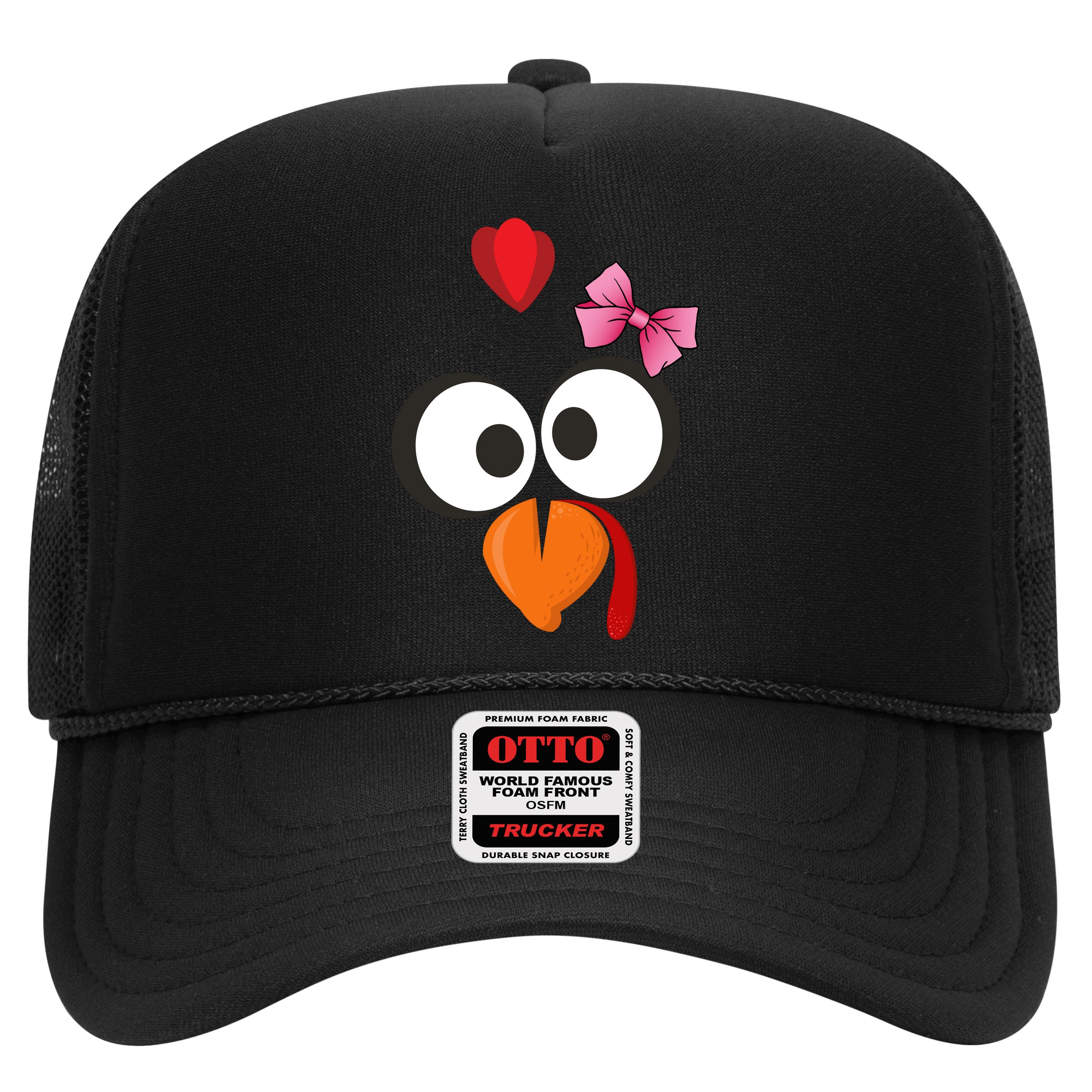 Cute Turkey Face Pink Bow Tie  Hat