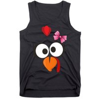 Cute Turkey Face Pink Bow Tie  Tank Top