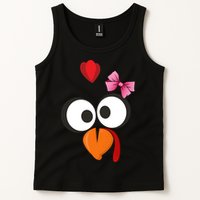 Cute Turkey Face Pink Bow Tie  Tank Top