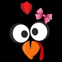 Cute Turkey Face Pink Bow Tie  Tank Top