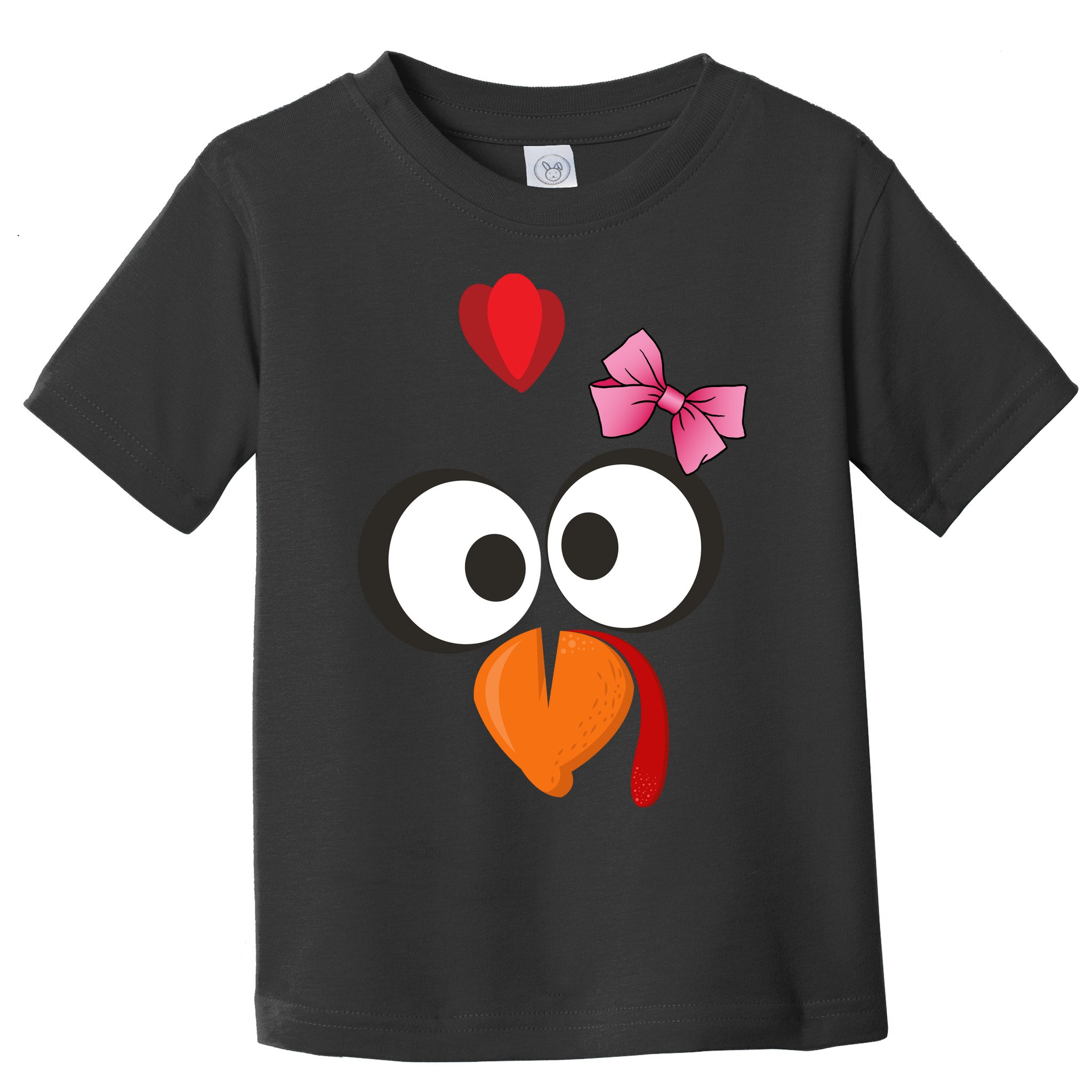 Cute Turkey Face Pink Bow Tie  Toddler T-Shirt